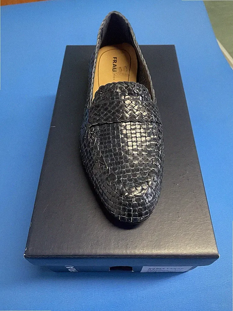 Mokassin Frau Venezia dunkelblau Schuhe Made In Italy TPU mit Karton Damen Scarpe