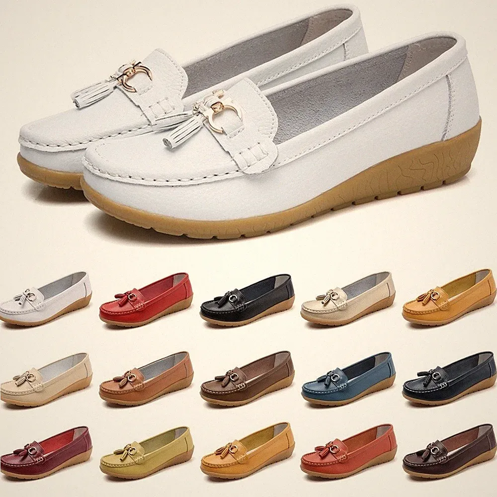 Mokassins Damen Loafers mit Quasten Slip On Schuhe Bequem Weiche Alltag Slippers