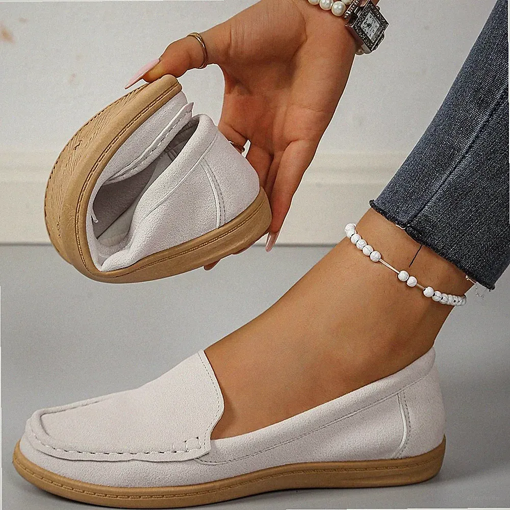 Mokassins Damen Loafers Slip On Schuhe Bequem Weiche Alltag Freizeit Slippers