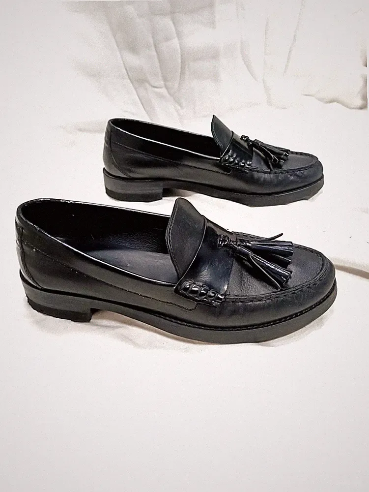 Mokassins Neri Vera Pelle Geox Nr. 38 Halbschuhe Leder schwarz Mokassins Cuir Noire