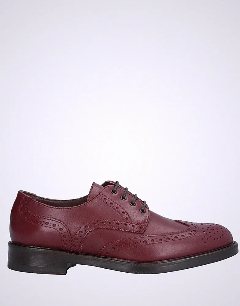 MOKASSINS STRING BOEMOS BORDEAUX - 41 HALBSCHUH KASTANIENBRAUN WEIN LEDER UK 7