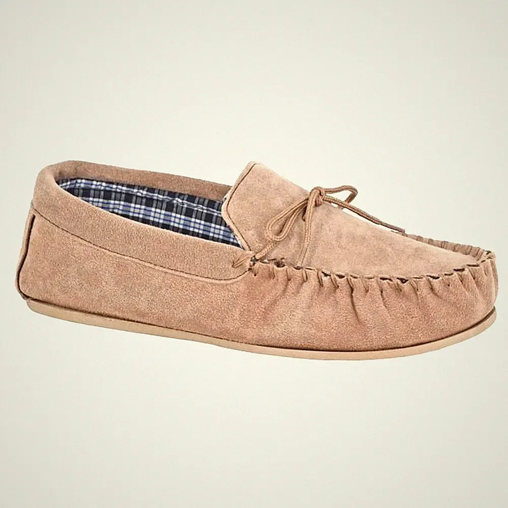 Mokkers Bruce Herren Leder Freizeit Lounge Slipper Halbschuh Slipper Hellbraun