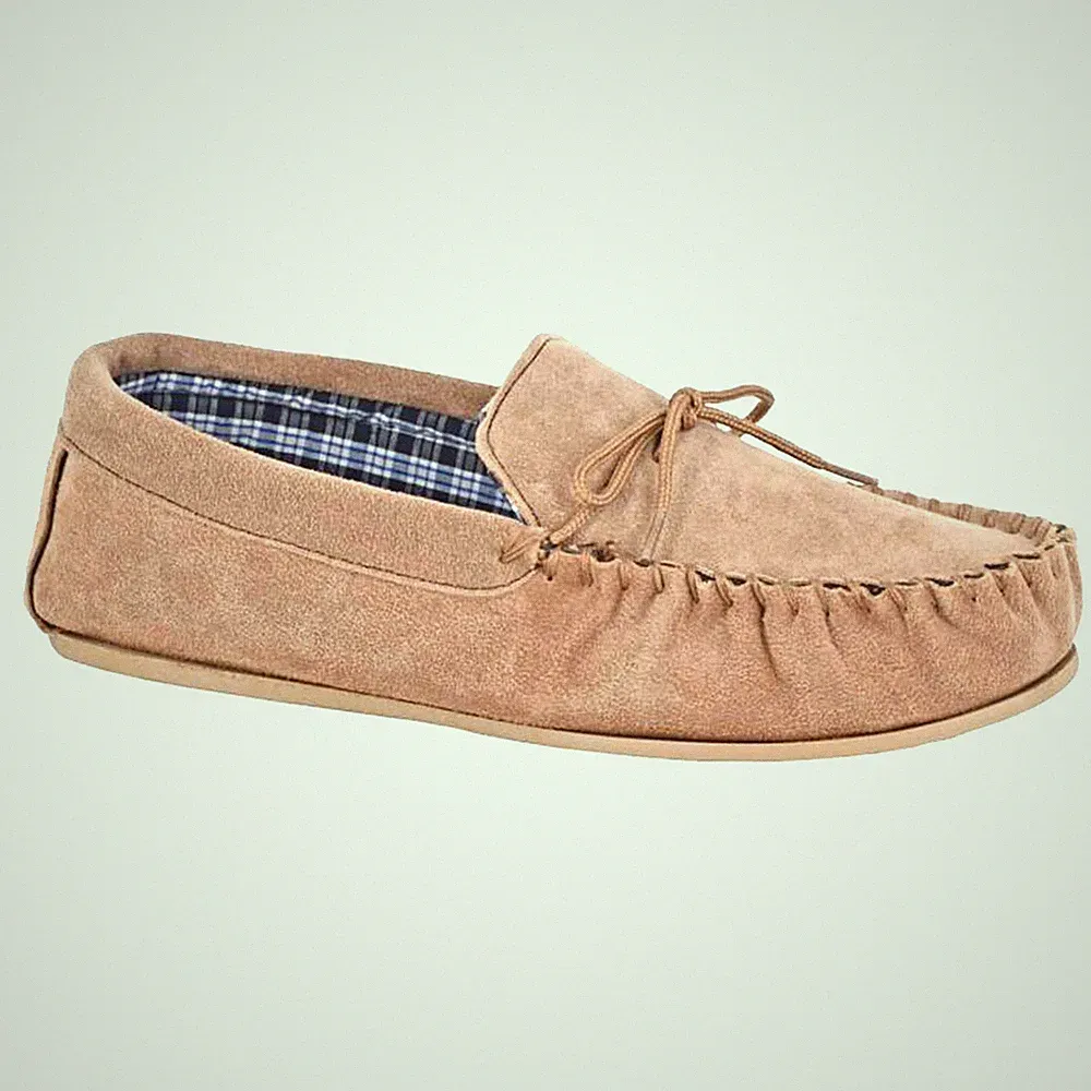 Mokkers Bruce Herren Leder Freizeit Lounge Slipper Halbschuh Slipper Hellbraun