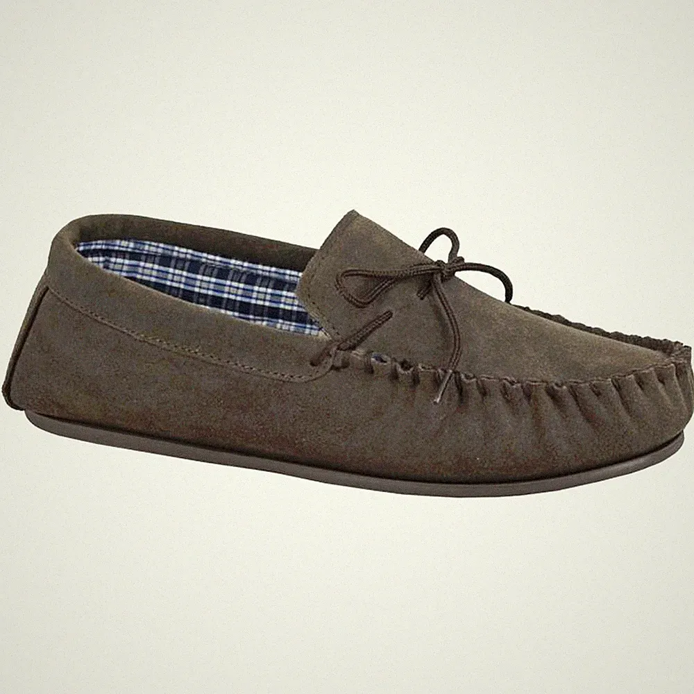 Mokkers Bruce Herren Leder Slipper Lounge Freizeit Halbschuh Hausschuhe Braun