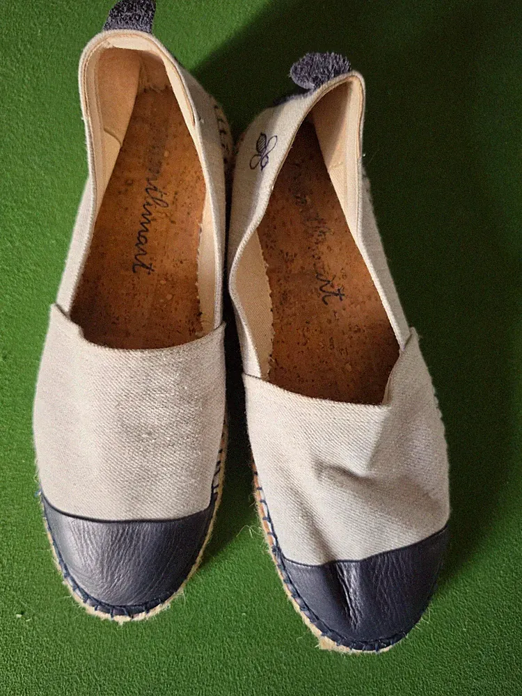 Montlimart Espadrilles Montleo beige und Leder marineblau Gr.41