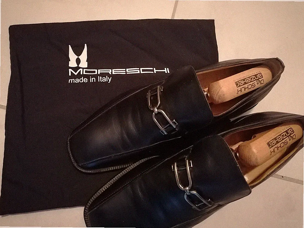 Moreschi Herrenschuh Leder Slipper Loafer Halbschuh Gr. 8 1/2 42,5