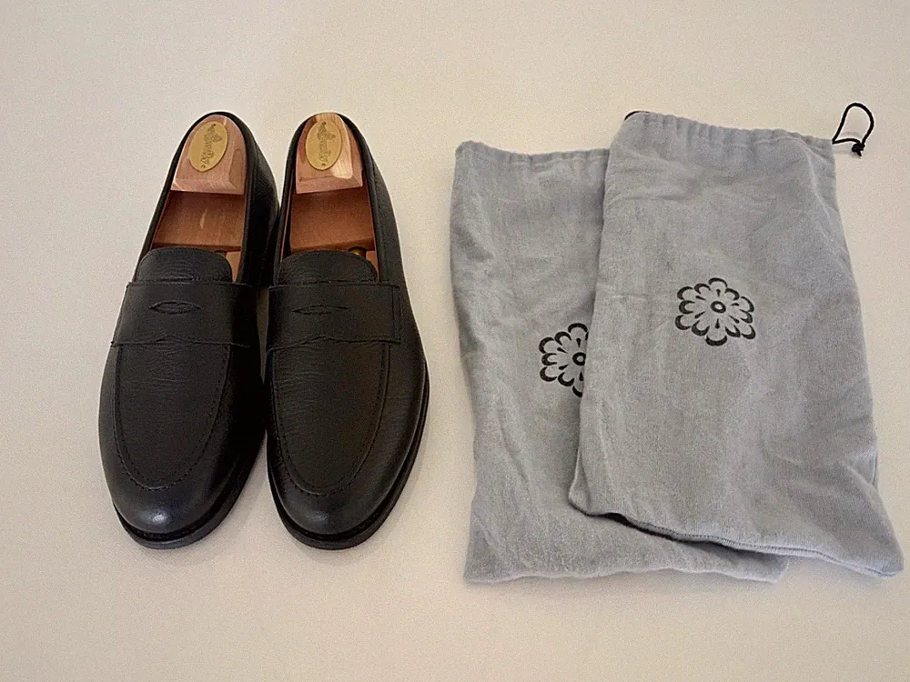 MORJAS The Penny Loafer UK 7,5 EU 41,5 Black Grain Schwarz Goodyear Neu