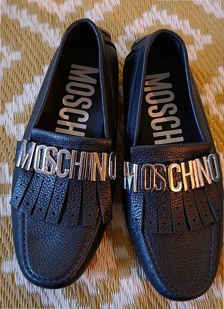 Moschino Loafer Aus Leder Mit Fransen Für Herren Gr. 42 Schwarz