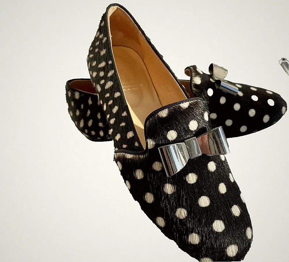 Moschino Loafer black & white Halbschuhe Ballerina flach schwarz weiss Gr. 37