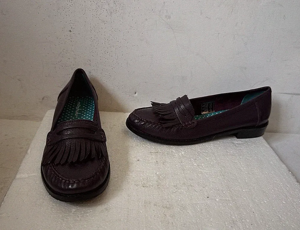Moshulu Slipper weiche Leder Schuhe Größe UK 6,5 EU 40 lila