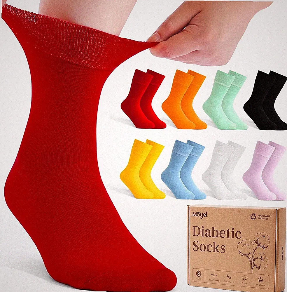 Moyel 5/6/8 Paar Diabetikersocken Bequeme Diabetiker Socken Ohne Gummibund