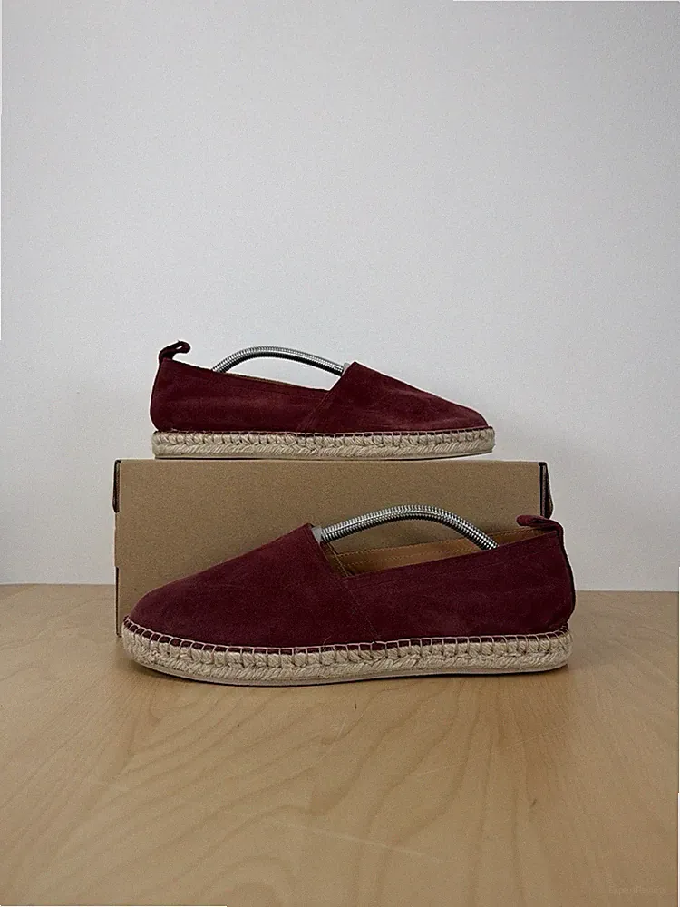 Mr P. Wildleder Espadrilles EU 43 Burgund Made in Portugal Luxus Halbschuhe