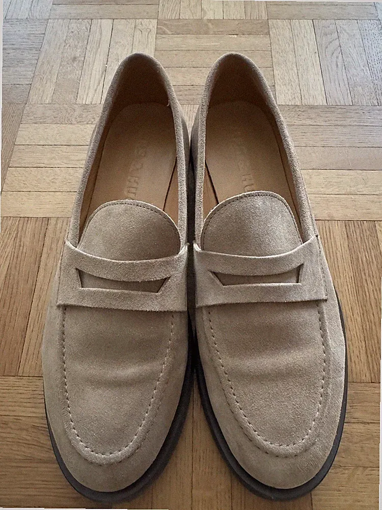 Mrs & Hugs Loafer Veloursleder In Hellbeige, Gr.41, NP 199€
