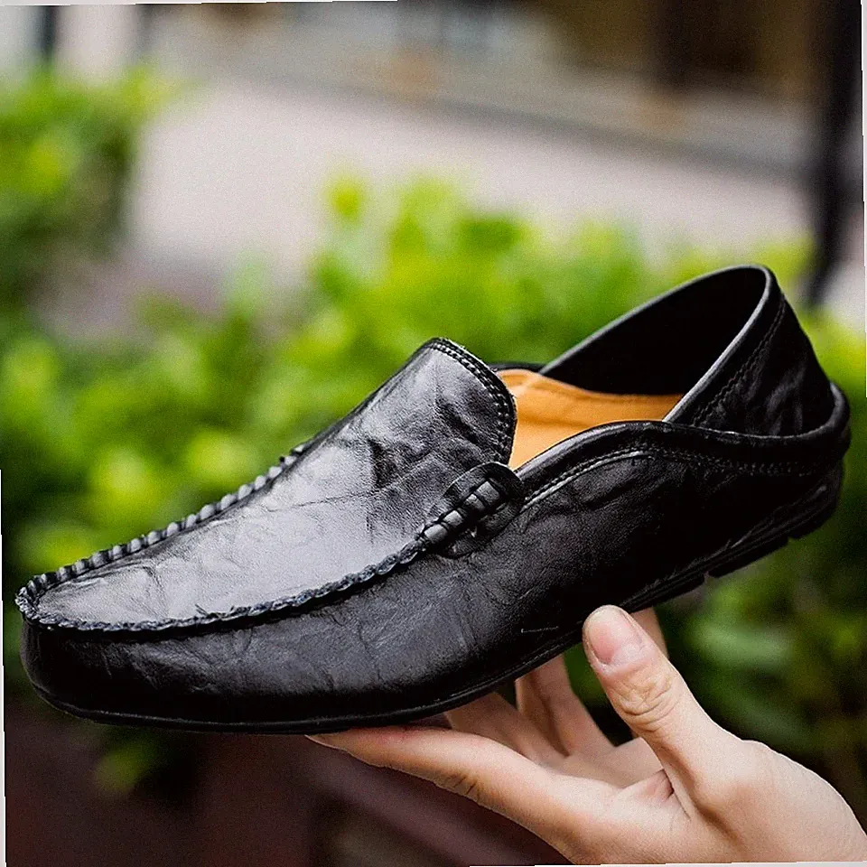 Müßiggänger Herren Premium Echtes Leder Schuhe Mode Slip on Driving Schuhe