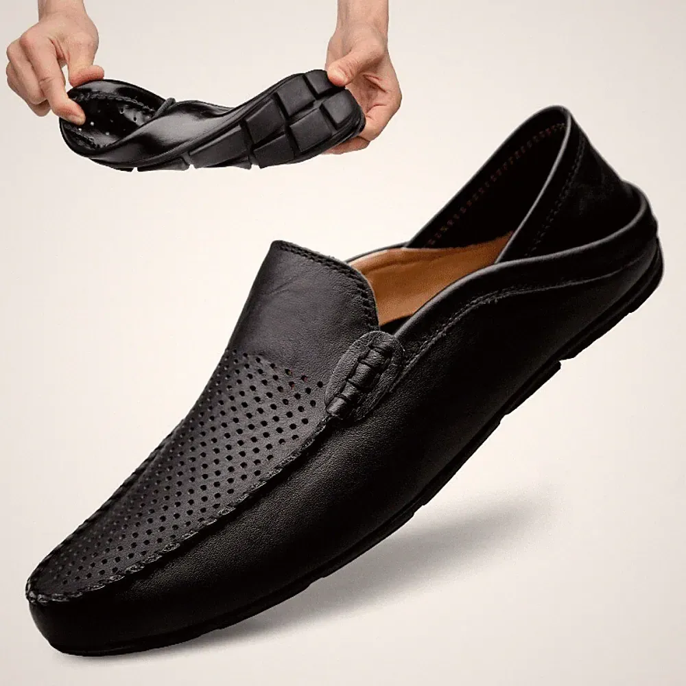 Müßiggänger Herren Premium Echtes Leder Schuhe Mode Slip on Driving Schuhe