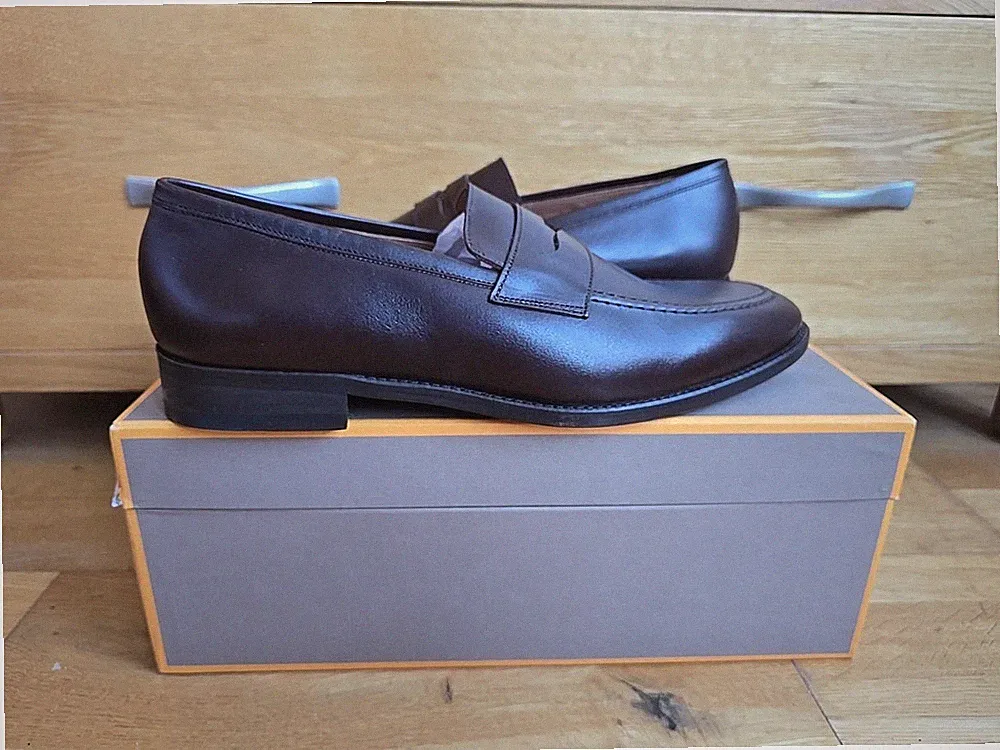 Myrqvist Herren Smogen ll Dunkelbraun Kalbsleder Sohle Penny Halbschuhe Braun UK 9,5