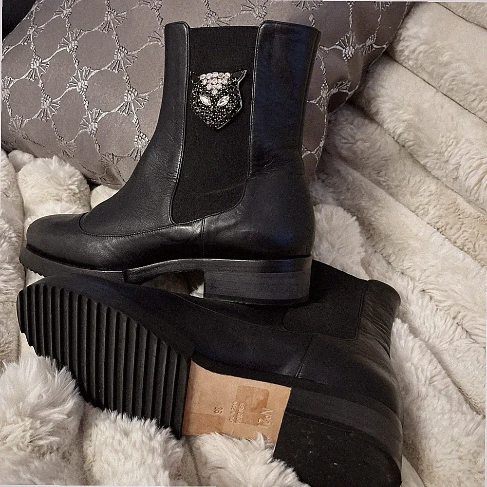 N°21 Loafer Black Damen Leder Stiefel Gr. 36 Nur Einmal Getragen Ohne Karton