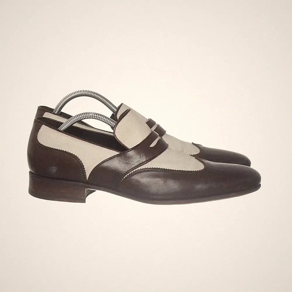 N.D.C, Loafers, Größe: 42, model: arden eglantine, Leder, Braun/Weiß #k43