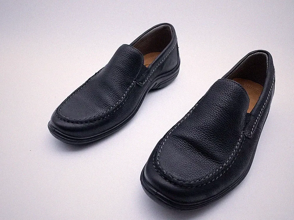Natur Läufer Damen Slipper Halbschuh Loafer Leder Schwarz Gr.44 EU Art. 41308-98