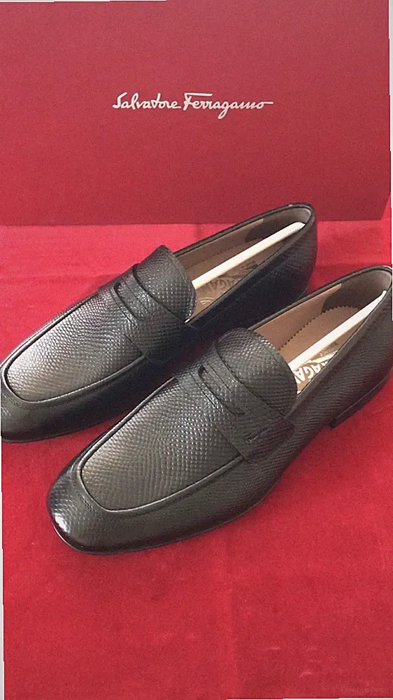 NEU 400€ FERRAGAMO HERREN SCHWARZ "BRENDON" HALBSCHUHE HALBSCHUHE