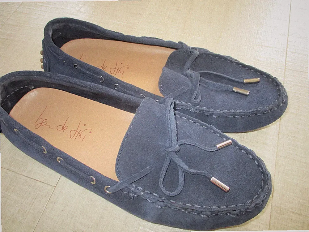 NEU Ben de Lisi Leder Wildleder Halbschuhe – UK Größe 5 – marineblau