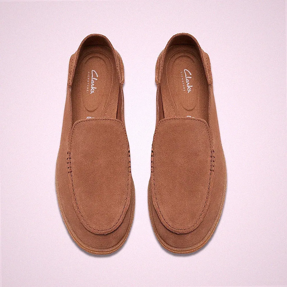 Neu Clarks Herren Clarkbay Step Wildleder Halbschuhe Cola Wildleder UK Größe 9,5 G