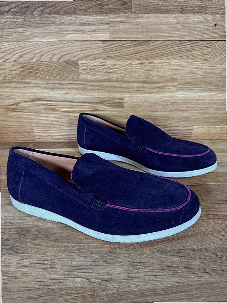 NEU Duke + Dexter Herren Scott Duotone Indigo Lila Wildleder Halbschuhe UK 11 Freizeit