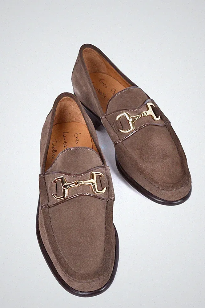 NEU Enzo Bonafe Bit Loafer Schuhe US 7 UK 6 EU 40 Farbe Taupe