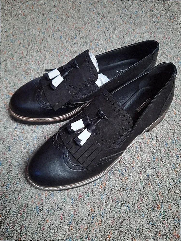 Neu Gr. 40 Deichmann Graceland Schuhe Kunstleder Loafer schwarz