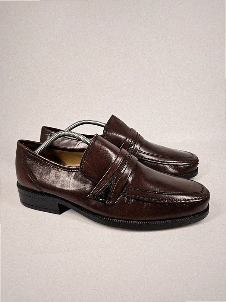 NEU Herren Clarks Penny Halbschuhe Schuhe braun Leder extrabreit UK Größe 9,5