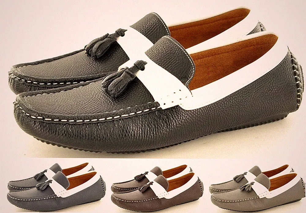Neu Herren Freizeit Halbschuhe Mokassins Slipper Schuhe mit Quasten verfügbar. UK Größe 6-11