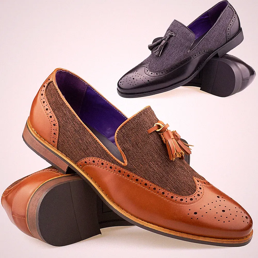 Neu Herren Leder Slipper Quaste Halbschuhe Smart Leger Formell Mode Schuhe 6-11