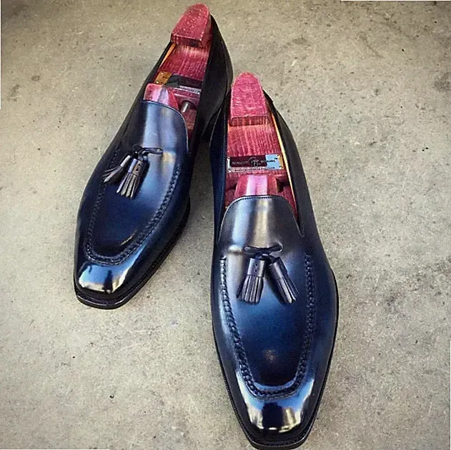 Neu Herren Pampille Halbschuhe Handarbeit Leder Halbschuhe von