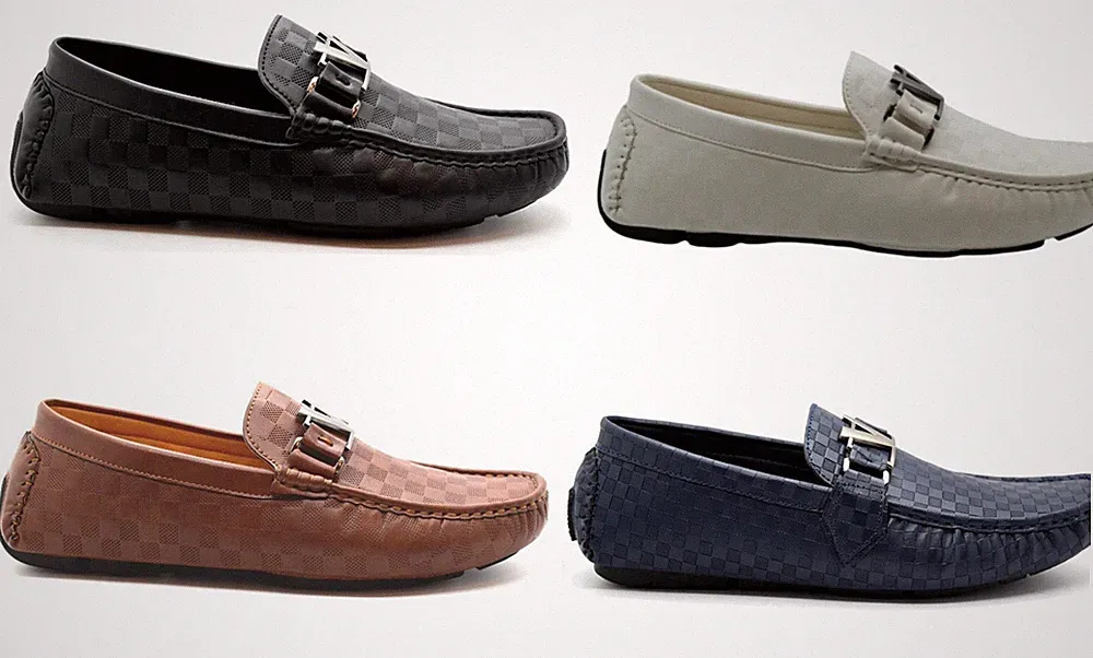 Neu Herren Slipper Geprägt Halbschuh Schnalle Fahren Leger Elegant Schuhe UK Größe 6-12