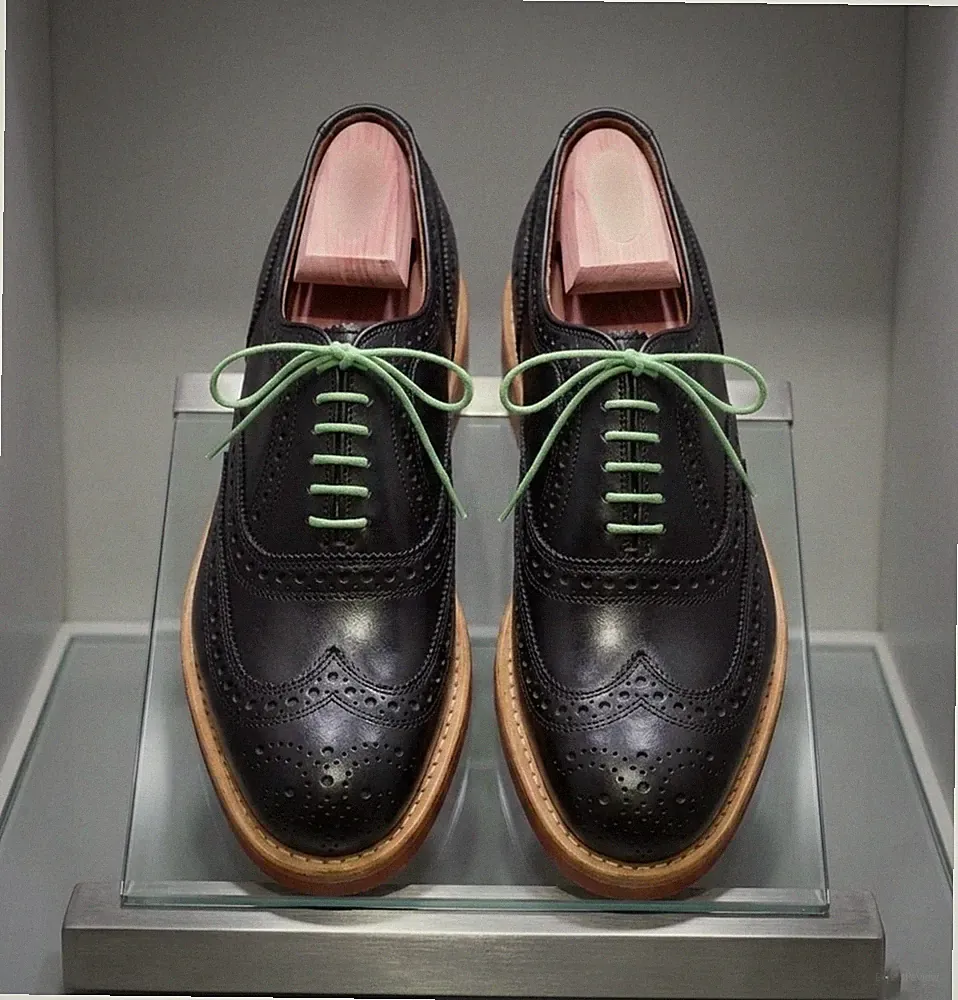 Neu Herrenschuhe Handgefertigt Oxford Schwarz Leder Brogue Zehe Formell Elegant Schuhe