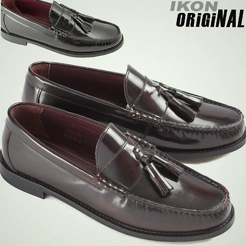 Neu IKON Herren Hochglanz Leder Quaste Halbschuhe Knebel Sattel Schuhe Smart Stiefel Größe