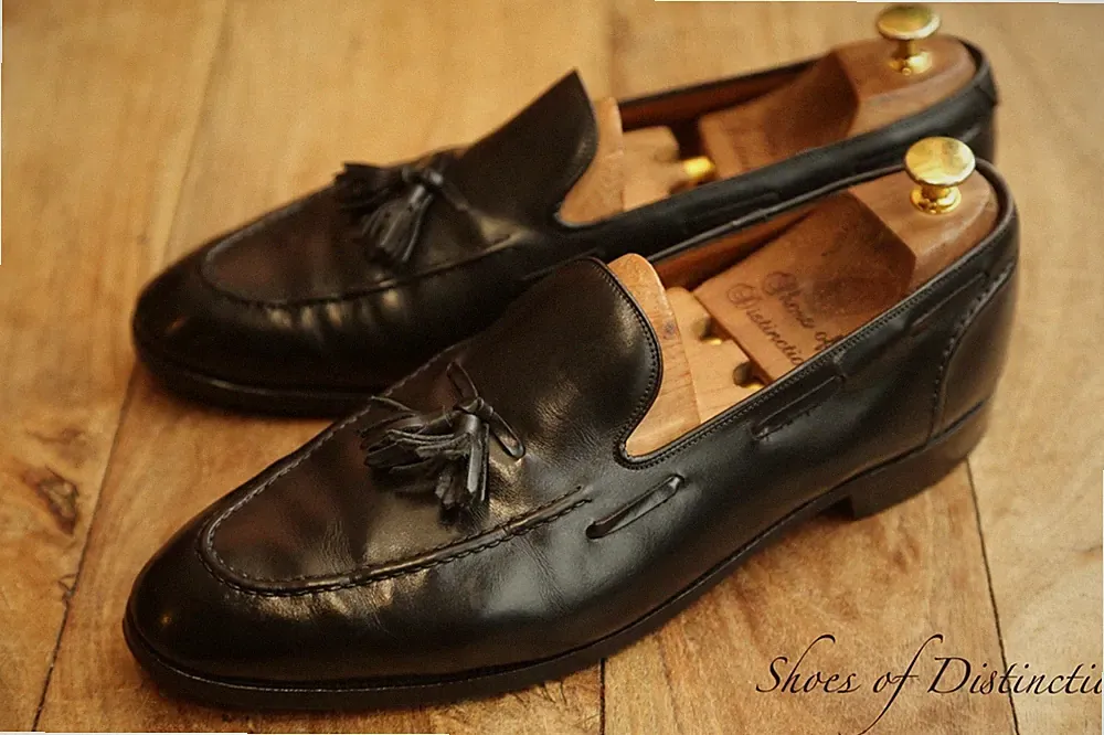 Neu & Lingwood schwarze Lederschuhe mit Quasten Halbschuhe Herren UK 12 US 13