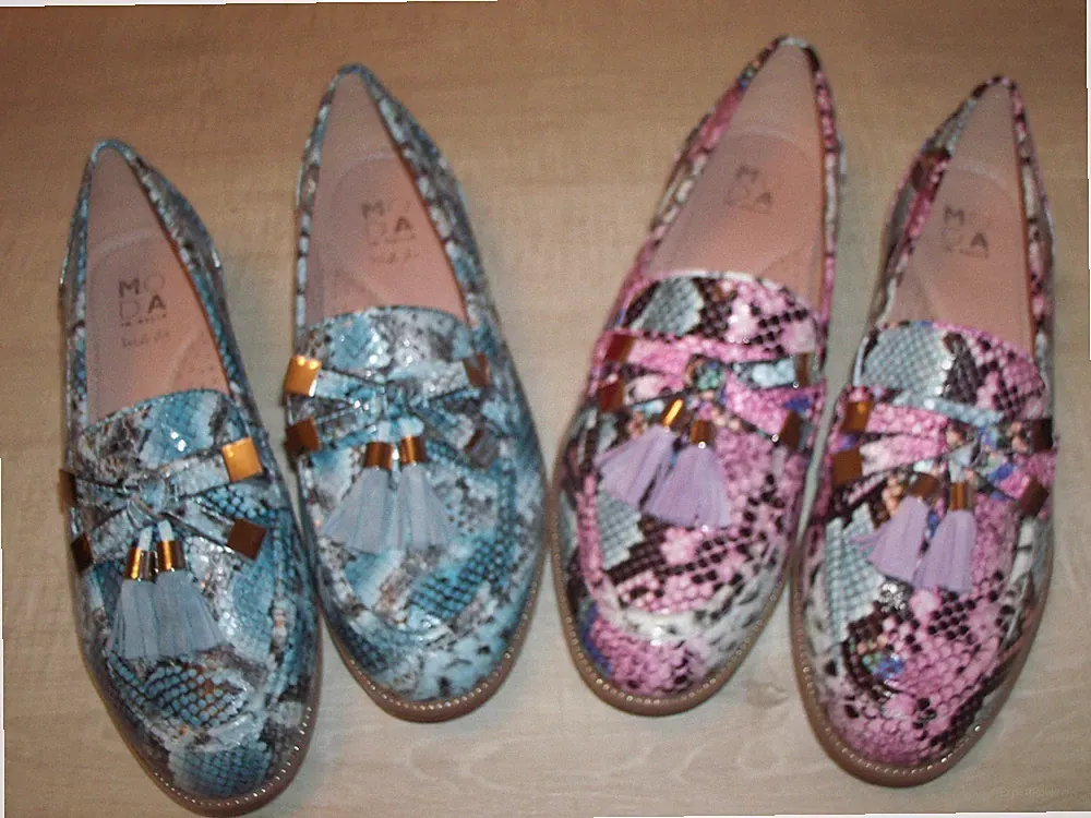 NEU MODA IN PELLE Leder Halbschuh - Größe/Farbe wählbar - Schlangenmuster