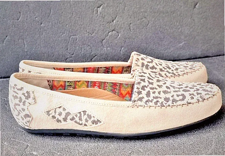 NEU Mokassin Hush Puppies Loafer Damenschuhe Leoparden-Print Gr. 8,5 M / 39