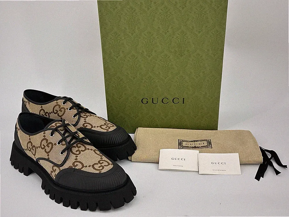 Neu Original GUCCI Herren Loafers Camel Ebony-699552-Gr-UK-12,5/EU-46,5/US-13,5.
