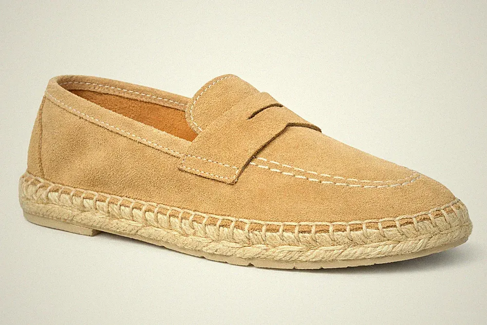 NEU! Original SANSIBAR Herren Lederespadrilles Gr. 41 Fb. Beige