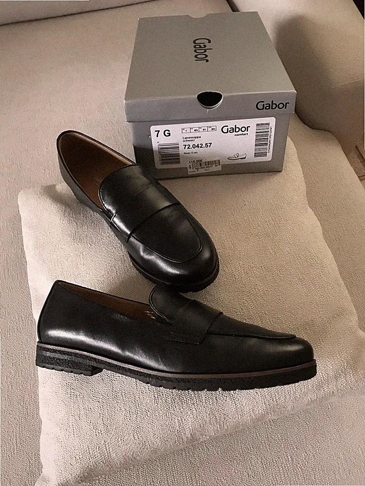 NEU Slipper Loafer Gabor Comfort schwarz Gr.40,5 (7) Weite G /NP 115€