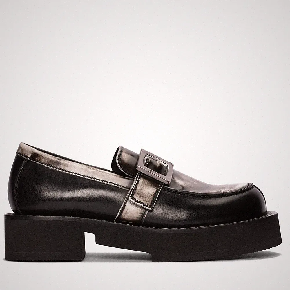 NEU UND VERPACKT Unisex GCDS X Clarks schwarz weiß Leder Halbschuhe UVP 275 £