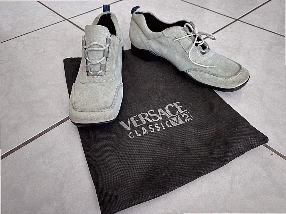 NEU VERSACE CLASSIC V2 Herren Leder Schuhe Mokassin Slipper Loafer EU46 VINTAGE
