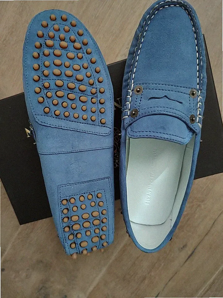 NEU Wildleder Blau MELVIN & HAMILTON loafer Schuhe sneaker Slipper Mokassins 41