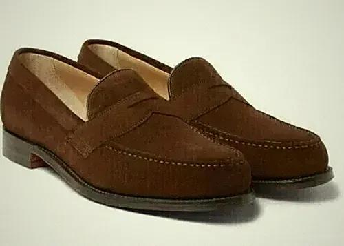 Neue handgefertigte Herren, echte braune Wildleder Halbschuhe elegante formelle Schuhe Penny Halbschuhe
