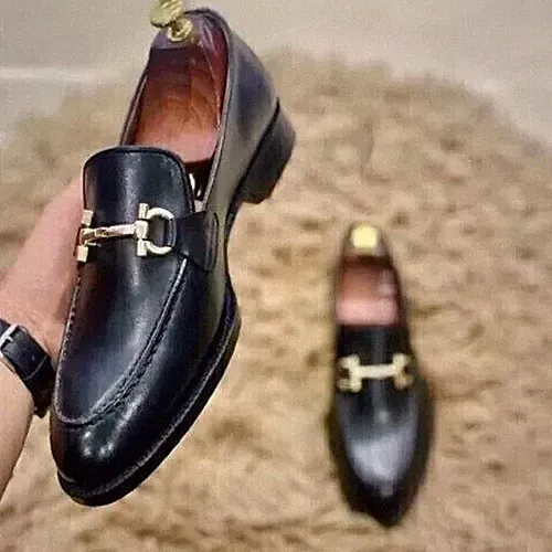 Neue handgefertigte lässige schwarze formelle Leder-Loafer Slipper elegante Herren Party Schuhe