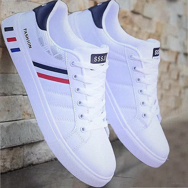 Neue Herren-Lederschuhe, Flache, weiße Sportschuhe (Größen in der Beschreibung)
