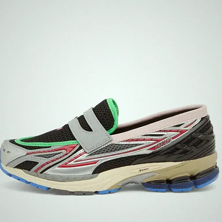 New Balance 1906L Loafer Herren Schuhe in Silber Metallic, Schwarz & Fire Cra...