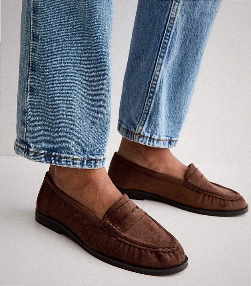 New Look brauner Wildlederimitat-Loafer Größe 6/39